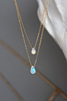 Layers Jewelry, Jewelry Cute, Body Chains, Tiffany Jewelry, Layered Chains, Diy Schmuck, Opal Necklace, Opal Jewelry, Pretty Jewellery