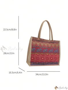 Bird in Bag - Premium Geometric Patterned Fabric Travel Bag with Spacious Capacity for a Fashionable and Relaxing Getaway Large Rectangular Hobo Bag For Daily Use, Bohemian Rectangular Shoulder Bag For Errands, Tote Bag Pattern, Bird In Bag, Shoulder Tote Bag, Patterned Fabric, Shoulder Tote, Casual Bags, Bag Pattern