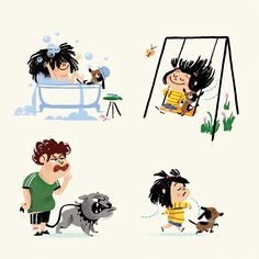 #characterdesign #illustration #character #dogs #kidsbooks #childrensbooks #publishing #illustratedkids #luciagaggiotti Childrens Book Illustrations, Pets Illustration, Hug Illustration, Illustration Children, Character Study, Illustration Character, Up Book, Dogs And Kids, Pop Up Book