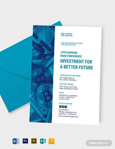 an investment flyer with money on it and the words investment for a better future written in blue