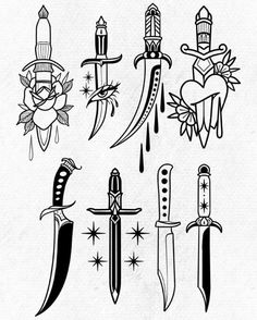 #tattoo #tattoos #inked #tattooart #tattooed #tattooideas #tattoodesign #tattooinspiration #tattoosleeve #tattooflash #inkedgirls #tattooedwomen  #InkLaughs  #TattooFails Tattoo Practice Stencils Easy, Knife Flash Tattoo, Knife Tattoo Flash, American Traditional Knife, Traditional Dagger Tattoo Design, Dagger Traditional Tattoo, Traditional Knife Tattoo, Dagger Tattoo Traditional, Dagger Tattoo Design