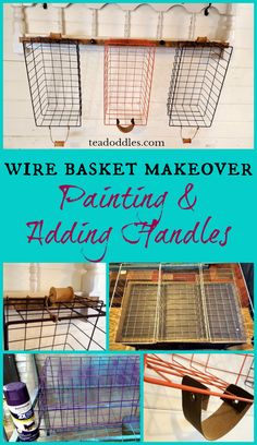 wire basket makeover for painting and adding handles