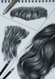 drawing hair with pencils on top of it