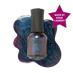 A purpleish blue nail polish with swirls of black and echoes of fucia. Seaweed Nail Polish, Orly Nail Polish Colors, Builder In A Bottle, Orly Nail Polish, Cute Nail Colors, Dark Nail Polish, Pretty Nail Polish, Gel Nail Colors, Custom Shades