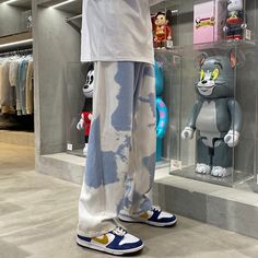 Color: Light blue, Size: XXL Y2k Tie Dye, Jean Baggy, Hip Hop Pants, Denim Pants Mens, Tie Dye Jeans, Streetwear Jeans, Hipster Man, Jean Large, High Street Fashion