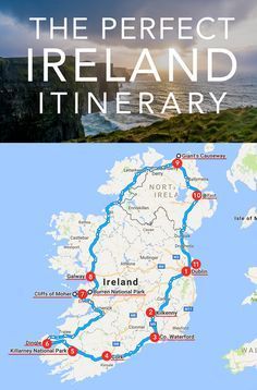 the perfect ireland itinerary map