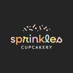 the logo for sprinkled cupcakery is colorful and has stars on it