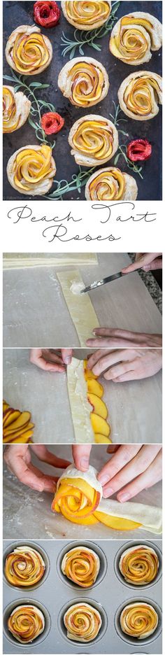 some food is being made and ready to be baked in the oven, then put into muffin tins