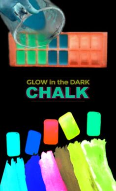 glow in the dark chalk is shown with different colors