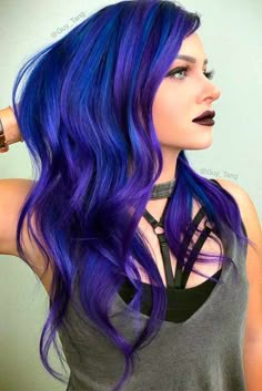 Chic and Sexy Blue Hair Styles for a Brave New Look ★ See more: http://glaminati.com/blue-hair-sexy-styles/ Beautiful Hair Color, Bright Hair, Awesome Hair, Hair Color Blue, Hair Dye Colors, Purple Ombre, Hair Coloring, Colorful Hair, Cool Hair