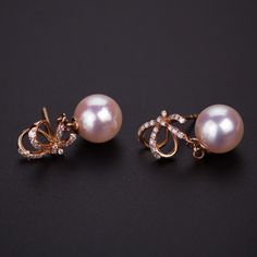 Crafted with celestial finesse, the Akoya Pearl Ribbon and Bows Drop Earrings beckon to capture fleeting moments of splendor. These opulent handcrafted jewels, fashioned to grace any attire with a whisper of refined charm, are a testament to timeless elegance. Gleaming in 18k Rose Gold, these earrings boast a luminous top adorned with a ribbon design delicately tied into a bow. The ethereal natural diamonds lends a soft radiance, enhancing the allure of this enchanting pair. Beyond their aesthet Rose Gold Pearl Earrings For Formal Occasions, Formal Rose Gold Pearl Earrings With Elegant Design, Luxury Rose Gold Pearl Earrings For Formal Events, Formal Rose Gold Pearl Earrings, Luxury Rose Gold Bridal Earrings For Formal Events, Luxury Akoya Pearl Jewelry In Rose Gold, Luxury Rose Gold Pearl Earrings For Anniversary, Luxury Rose Gold Bridal Earrings For Formal Occasion, Classic Rose Gold Akoya Pearl Jewelry