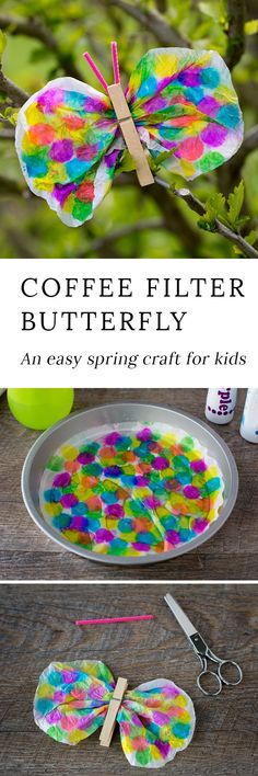 coffee filter butterfly craft for kids to make