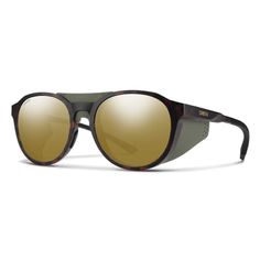 the smith sunglasses in tortoise with gold mirrored lenses