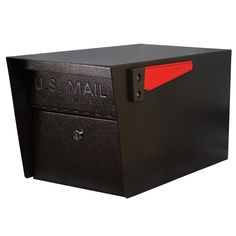 a black mailbox with the letter u s mail on it