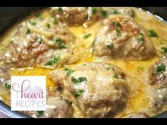 meatballs and cheese are in a pan on the stove