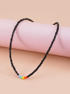 LGBT Beaded Necklace – theshejewelry Lacing Techniques, Shoe Lacing, Shoe Lacing Techniques, Simple Beaded Necklaces, Lavender Stone, Neck Accessories, Beaded Necklace Diy, Diy Bracelets Easy, Natural Stone Bracelets