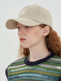 Editor's NotesThis cap features high-density cotton, front flower embroidery. It can be styled in various ways.- High-density twill cotton- Back logo label point- Adjustable strap buckle- Daily and versatile itemMeasurements(in.)One size- Head girth: 23.23 in.- Height: 4.92 in.- Visor length: 2.95 in.*Model Info- Man: Height 6' / Bust 34.64in. / Waist 29.13in. - Woman: Height 5'57 / Bust 29.52in. / Waist 22.83in. *Depending on the measurement method, there may be an error of 1-2cmComposition & Care- 100%Cotton- Hand wash or dry cleaning recommendedDesignerby UNALLOYED Spring Khaki Cotton Baseball Cap, Khaki Visor Baseball Cap For Spring, Cream Snapback Baseball Cap For Spring, Beige Cotton Hat With Curved Visor, Beige Cotton Six-panel Baseball Cap, Adjustable Beige Dad Hat For Spring, Beige Six-panel Baseball Cap With Embroidered Logo, Beige Embroidered Logo Six-panel Baseball Cap, Cream Curved Visor Hat For Spring