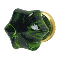 Forest green glass knob is colorfully elegant. It has a 1 in. diameter and a brass edging. Green Drawer Pulls, Bathroom Cabinet Knobs, Contemporary Mid Century Modern, Unique Cabinets, Vintage Knobs, Kitchen Cabinet Pulls, Dresser Handles, Kitchen Cabinet Knobs, Glass Knobs