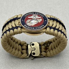 USMC paracord bracelet gift, Marine veteran jewelry, silver and gold plated Marine Corps Eagle Globe Anchor, Semper Fi, Chesty Puller by SoulFocusParacord on Etsy Adjustable Durable Gold Bracelets, Adjustable Gold Paracord Bracelet, Adjustable Gold Paracord Bracelets, Chesty Puller, Usmc Gifts, Eagle Globe Anchor, Marine Corps Humor, Bodybuilding Pictures, Marine Veteran