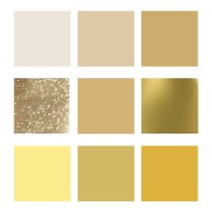 several different shades of gold and white are shown in this image with the same color scheme