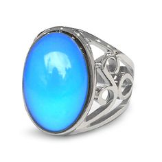 PRICES MAY VARY. An oval statement mood ring, stone size: 13mm(W) x 18mm (L), for men and women. Mood Stone changes colors with your body temperature and reveals your inner emotions Ring Size: 6, 7, 8, 9, 10 Come with a nice gift bag and a color chart A great gift for yourself, or for anyone! ● This is an oval Mood Ring, with intricate designs at sides. 
 
 ● Mood Stone measures 13mm(W) x 18mm(L) 
 
 ● Mood Stone is made of crystal and is super thermo sensitive. The stone changes in a cycle of v Color Changing Ring, Mood Stone, Mood Jewelry, Middle Finger Ring, Mood Colors, Mood Ring, Rings Cool, Thumb Rings, Pinky Ring