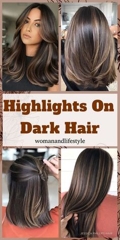 Hair Color Ideas For Brunettes Caramel Highlights, Hair Coloring Ideas For Black Hair, Highlights Color For Black Hair, Hair Balayage For Morena, Best Hair Highlights For Black Hair, Black Hair To Brunette, Morena Hair Color Highlights, Classy Haircolors, Light Medium Skin Tone Hair Color