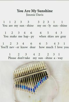 a comb that is sitting on top of a white sheet with the words you are my sunshine