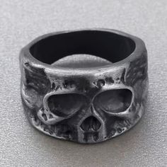 Dark Metal Zinc Men’s Skull Wide Band Rock & Roll Biker Ring Mens Size: 10 - Brand New Item #Grunge #Rings #Metal #Biker #Rock&Roll #Presents #Gifts #Gift #Present #Christmas #Birthday #Costume #Fashion #Dressy #Friends #Career #Work #Pirate Mens Handmade Jewelry, Biker Rings Mens, Hip Hop Rings, Skull Pendant Necklace, Dark Metal, Skeleton Skull, Compass Pendant, Biker Rings, Vintage Biker