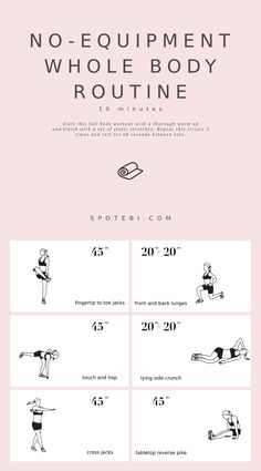 the instructions for how to do an exercise with no equipment, including one leg and two hands