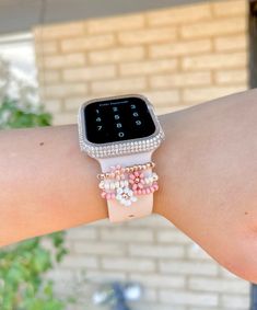 Daisy Watch Charm Daisy bracelet for apple watch watch | Etsy Preppy Apple Watch Bands, Apple Watch Bracelet Stack, Smart Watch Aesthetic, Watch Stack, Apple Watch Charm, Watch Rings, Apple Watch Cuff, Cute Apple Watch Bands, Watch Charms