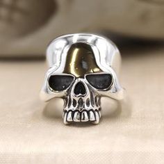 Skull 925 ring Hell Rider Skull Ring Sterling Silver 925 | Etsy Silver Skull Ring Collectible, Gothic Skull Ring Stamped 925, Skull Shaped 925 Silver Ring Gift, 925 Silver Skull Ring Gift, Gift Skull Ring Stamped 925, Biker Halloween, Black Ring Box, Sterling Silver Skull Rings, Octopus Pendant