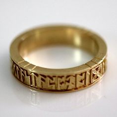 Bramham Moor Ring - Brass Historical Design, Anglo Saxon, Lost Wax Casting, West Yorkshire, Recycled Metal, Hand Made Jewelry, National Museum, Runes, Wedding Stuff