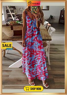 Women's Long Dress Maxi Dress Casual Dress Summer Dress Slip Dress Floral Tie Dye Casual Modern Outdoor Daily Holiday Print Sleeveless Strap Dress Loose Fit Pink Red Blue Spring Summer S M L Xl Xxl Casual Red A-line Maxi Dress, Red Bohemian Sleeveless V-neck Dress, Casual Red Sleeveless Dress For Beach Season, Red Bohemian Sleeveless Dress With Floral Print, Red A-line Sundress For Vacation, Red Bohemian Sleeveless Dress For Beach, Red Bohemian Sleeveless Maxi Dress, Casual Red Sleeveless Sundress, Red Sleeveless Dress For Summer Vacation