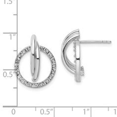 Product Weight Weighs approximately 1.89 grams. Product Dimensions Length of item : 17.65 mm Width of item : 14.5 mm Total Diamond Weight 0.01ctw Product Specifications - Material : Primary - Purity : 925 - Finish : Polished - Stone Color_1 : White - Stone Quantity_1 : 2 - Length of Item : 17.65 mm - Plating : Platinum Plated - Stone Weight_1 : 0.01 ctw (total weight) - Material : Primary : Sterling Silver - Completeness : Complete (all stones included) - Stone Treatment_1 : Heating - Width of I Magnetic Bracelet, White Earrings, White Stone, Earring Backs, Fascinator, Post Earrings, Body Shapes, Stone Color, Natural Stones