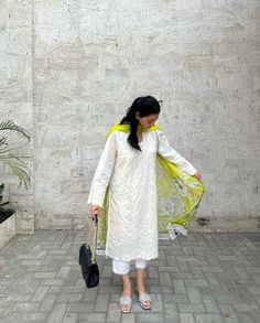 I just wanted to show you guys my outfit🥰 outfit - @image.est1993 dupatta - @morichbylulusar shoes - @thesassystorepk 🏷️ ootd, desi fit, Pakistani fashion, lahore street style, summer fashion #vogueayesha #imagepakistan #imageest1993 #morichbylulusar #lulusaronline #summerfashion #sassystore #ootdfashion #ootd #desifashion #pakistanifashion Pakistani Suits Casual, White Kurti Designs, Poses In Suit, Pakistani Kurti Designs, Pakistani Casual Wear, Delhi Shopping, Fashion Blogging, Simple Casual Outfits