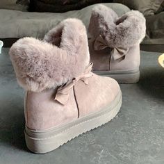 Never Worn, Super Cute Fluffy Boots. Off Brand, But Similar To Ugg Pink Ankle-high Boots For Winter, Pink Round Toe Boots For Winter, Casual Fluffy Boots With Round Toe, Fluffy Casual Winter Boots, Casual Fluffy Winter Boots, Fluffy Boots, Off Brand, Bootie Boots, Ankle Boots