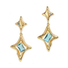 PRICES MAY VARY. Both cool and elegant dangle earrings, features a small angle star with tiny rhinestone and a dangling charming north star holding a dazzling baguette crystal. Versatile style makes them suitable for a variety of occasions, both formal events like a wedding or prom, or just going about your daily business. High-Quality Materials: 14k gold plated brass and a sterling silver needle, fade-resistant also hypoallergenic, perfect for those with sensitive ears, ensuring a comfortable w Gold Jewelry Brands, Cute Gifts For Women, Gold And Sapphire Jewelry, Blue Earring Stack, Preppy Accessories Jewelry, Small Gift Ideas For Women, Silver Prom Jewelry, Ancient Jewels, Cool Earrings