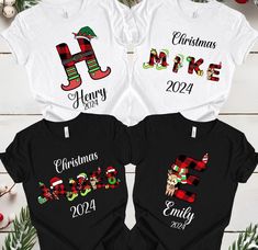 Custom Alphabet Initial Christmas Shirts - Personalized Festive Name Tees for the Holidays! Fun Holiday 2024 Name Tees! Grandpa Claus, Auntine Claus, Grandma Claus, Daddy Clause, Mama Claus, Uncle Claus, Carpenter Claus, Nurse Claus, Teacher Claus, Welder Claus, Custom Claus Crafted from premium materials, our shirts boast exceptional quality and a luxuriously soft texture. Each garment is meticulously pressed with top-grade vinyl using professional heat press technology. Prior to placing your order, kindly review our comprehensive color and size charts. As every shirt is tailored to your specifications, please note that returns or exchanges are only accepted in the event of a manufacturing defect. We collaborate with various shirt brands to ensure availability across different colors and Custom Alphabet, Holiday 2024, Soft Texture, Size Charts, Boys T Shirts, Heat Press, Christmas Shirts, Holiday Fun, Boy's Clothing