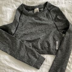 Reposhing This Item Loved It, But Its Too Small. Nwot 1530 Grey Long Sleeve Crop Top, Core Yoga, Seamless Crop Top, Crossfit Workout, Gymshark Women, Crossfit Workouts, Grey Long Sleeve, Long Sleeve Crop Top, Crossfit