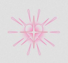 the sun is shining bright pink on a white background, with lines and dots in it