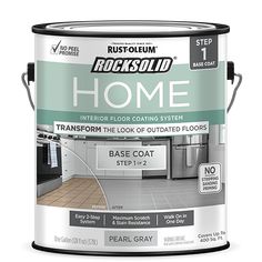 a white paint with the words rocksolid home in green and black on it