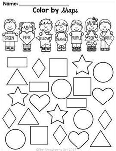 a worksheet with different shapes and numbers for children to use in the classroom