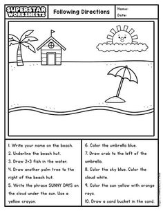 a worksheet for the summer reading program with an image of a beach hut and umbrella