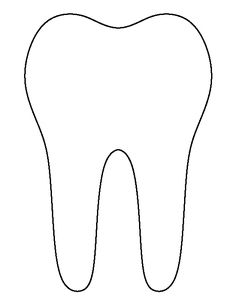 https://patternuniverse.com/files/images/tooth-pattern.gif Free Tooth Printable, Tooth Template Free Printable, Tooth Printable, Dental Health Preschool Crafts, Printable Outline