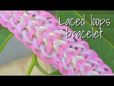 a close up of a flower with the words lace loops bracelet on it