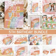 the 5th birthday bundle is shown with photos and text