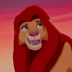 the lion king from disney's live - action movie simba, with red hair and blue eyes