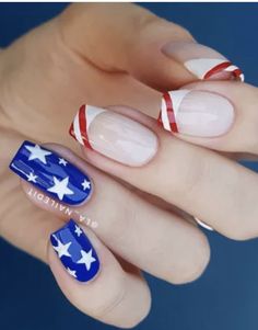 Reindeer Party, American Flag Nails, 4th Nails, Patriotic Nails Design, Flag Nails, Usa Nails, 4th Of July Nails