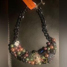 Nwt Betsy Johnson Halloween Necklace. Lots Of Rhinestones Adorned , Ghost, Skulls And Spider Webs On A Black Pewter Link Chain With Colorful Pearls. Adjustable Chain. Definitely To Be The Talk Of The Office Or Party. Colorful Pearls, Halloween Necklace, Spider Webs, Betsey Johnson Jewelry, The Talk, Betsy Johnson, Spider Web, Link Chain, Betsey Johnson