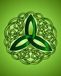 a green celtic knot on a green background